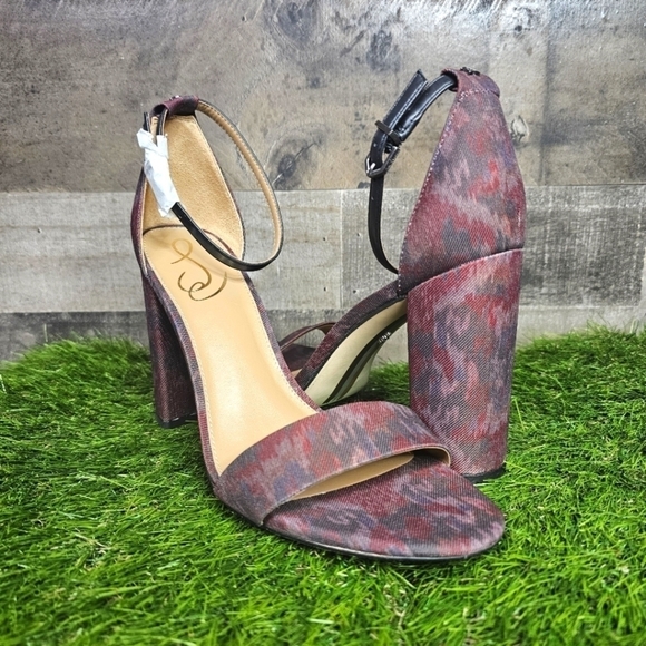 Sam Edelman Shoes - New Sam Edelman Yaro Brick Leather Block Heel Sandals